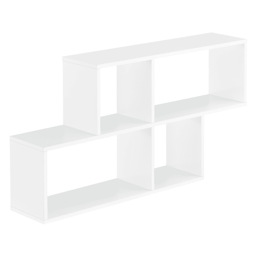 Estante de parede Bryne com 4 compartimentos - aglomerado de madeira 100 x 19,5 x 53 cm Lacado branco mate en.casa