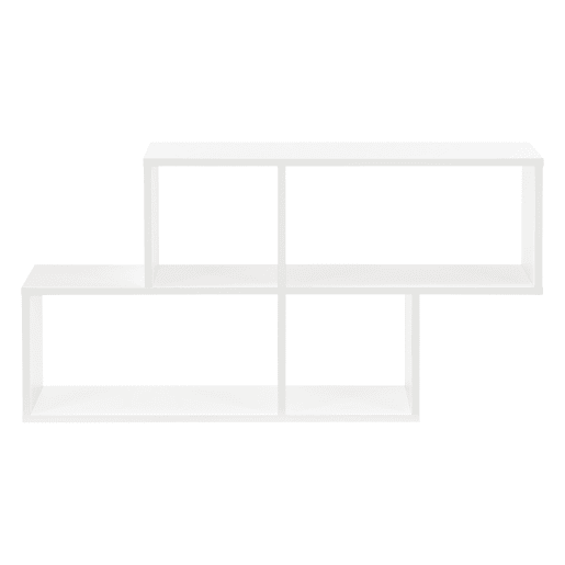 Estante de parede Bryne com 4 compartimentos - aglomerado de madeira 100 x 19,5 x 53 cm Lacado branco mate en.casa