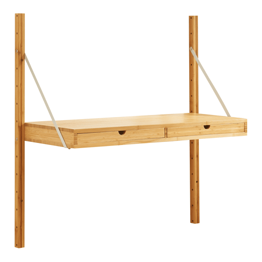 Estante de parede Tingvoll com 2 prateleiras 85x85x36cm - Bambu en.casa