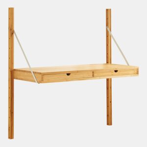Estante de parede Tingvoll com 2 prateleiras 85x85x36cm - Bambu en.casa