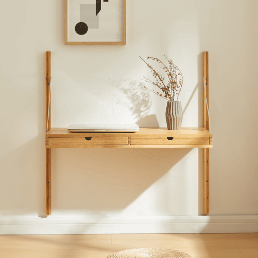 Estante de parede Tingvoll com 2 prateleiras 85x85x36cm - Bambu en.casa