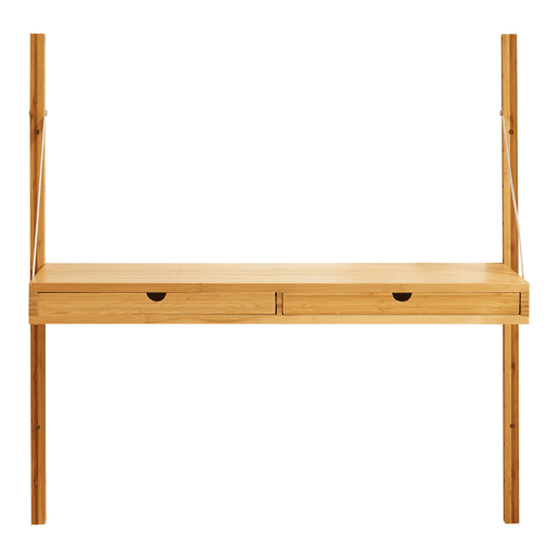 Estante de parede Tingvoll com 2 prateleiras 85x85x36cm - Bambu en.casa