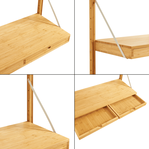 Estante de parede Tingvoll com 2 prateleiras 85x85x36cm - Bambu en.casa
