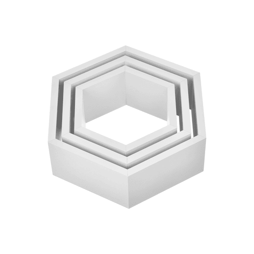 Estante de parede elegante de 3 peças de design retro em branco mate (3 tamanhos diferentes) en.casa