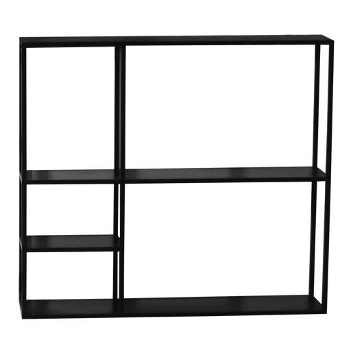 Estante de parede Jämijärvi com 5 compartimentos abertos em aço 90 x 100 x 18 cm - Preto mate en.casa