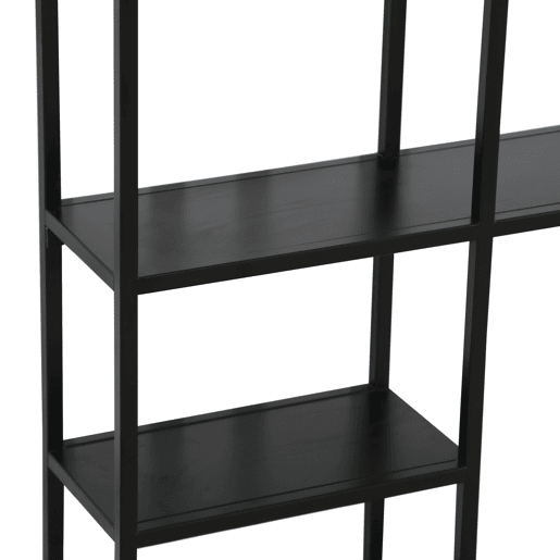 Estante de parede Jämijärvi com 5 compartimentos abertos em aço 90 x 100 x 18 cm - Preto mate en.casa