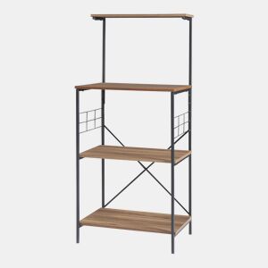 Estante de cozinha Billund 4 prateleiras metalaglomerado 133x60x42cm efeito pretonoz en.casa