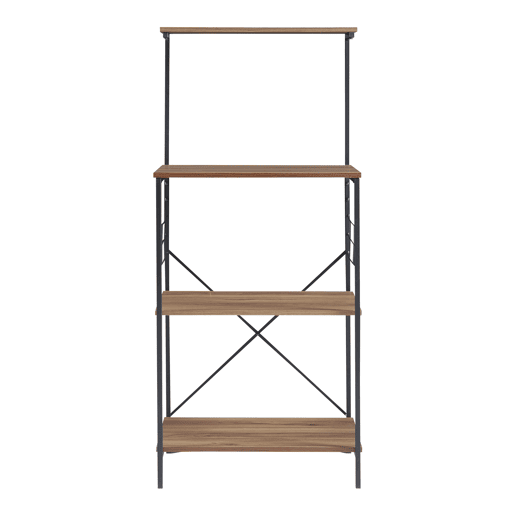 Estante de cozinha Billund 4 prateleiras metalaglomerado 133x60x42cm efeito pretonoz en.casa