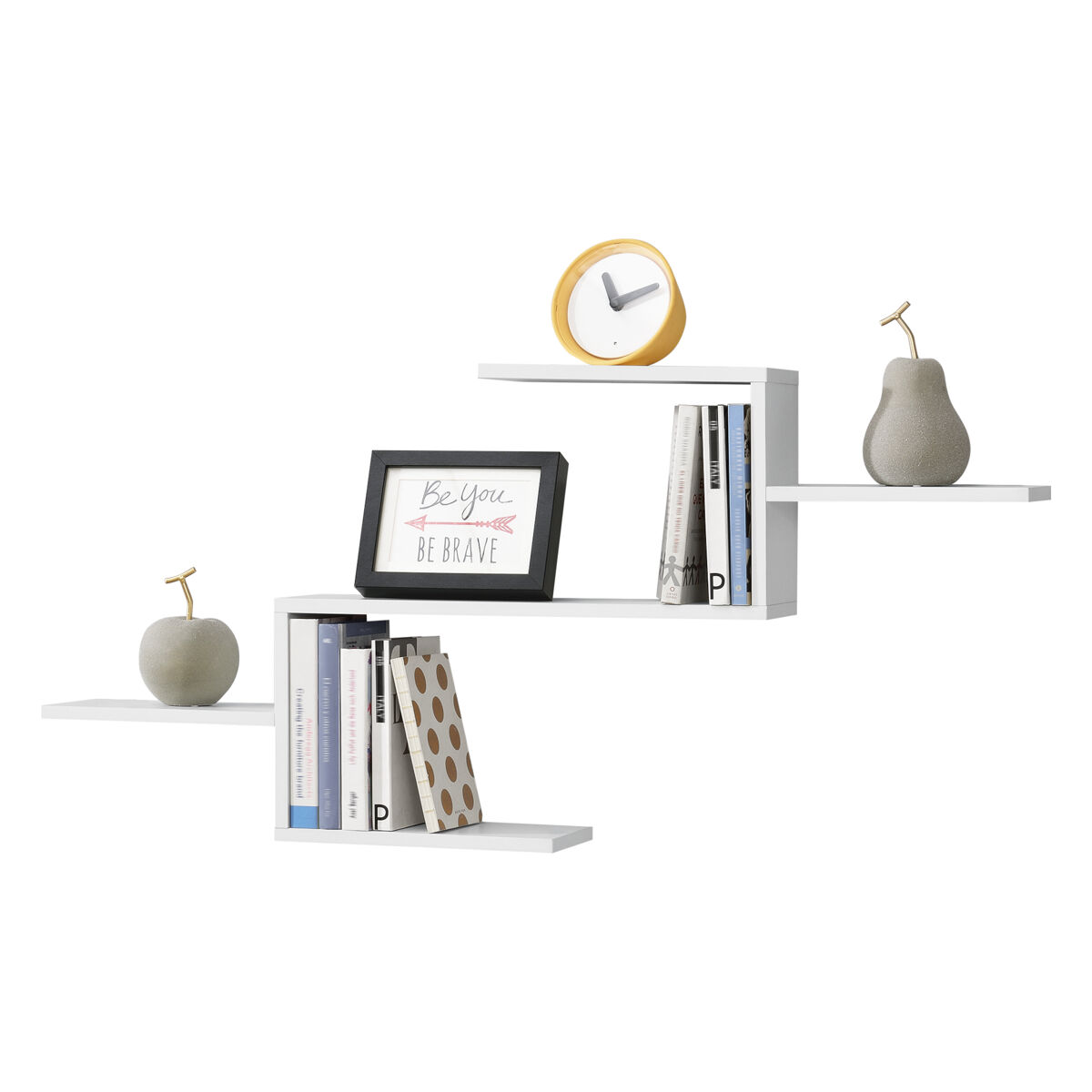 Estantería mural flekkefjord con 5 compartimientos - aglomerado 104 x 14,5 x 49,5 cm blanco [en.casa]