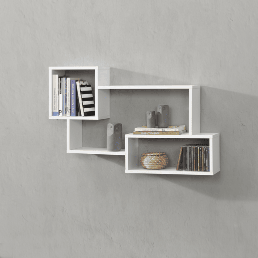 Estante de parede Kvinesdal com 3 compartimentos até 13 kg - aglomerado 87 x 18 x 54 cm Branco en.casa