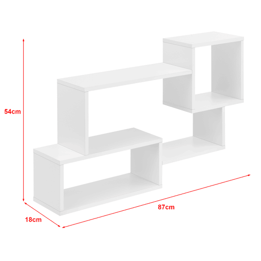 Estante de parede Kvinesdal com 3 compartimentos até 13 kg - aglomerado 87 x 18 x 54 cm Branco en.casa