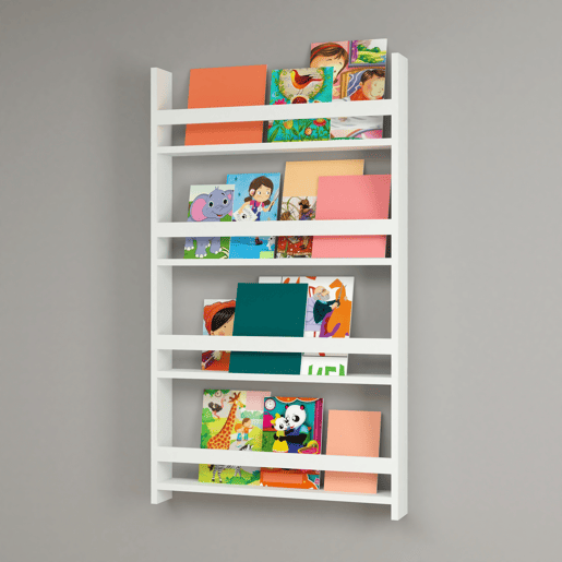 Estante de parede para crianças Sotenäs 4 níveis em aglomerado 120 x 74 x 10 cm branco en.casa