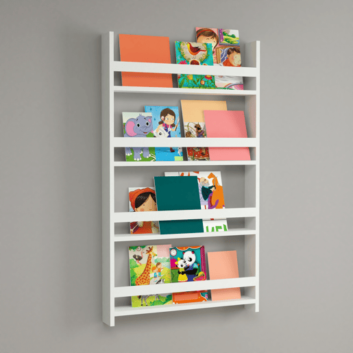 Estante de parede para crianças Sotenäs 4 níveis em aglomerado 120 x 74 x 10 cm branco en.casa