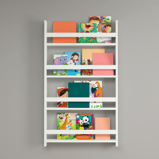 Estante de parede para crianças Sotenäs 4 níveis em aglomerado 120 x 74 x 10 cm branco en.casa
