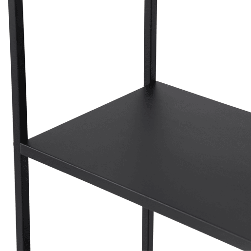Estante de chão Vehmaa com 7 compartimentos abertos + painel de aço perfurado 188 x 90 x 35 cm - Preto en.casa
