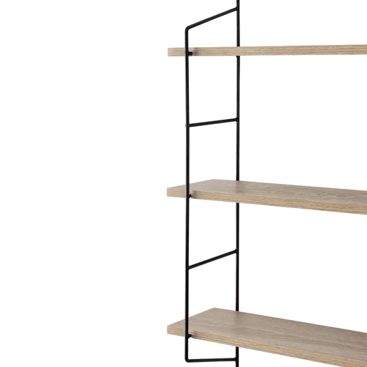 Estante de parede Ösel com 3 prateleiras estrutura em aço 64 x 48 x 15 cm - Efeito madeira en.casa