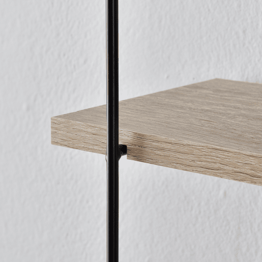 Estante de parede Ösel com 3 prateleiras estrutura em aço 64 x 48 x 15 cm - Efeito madeira en.casa