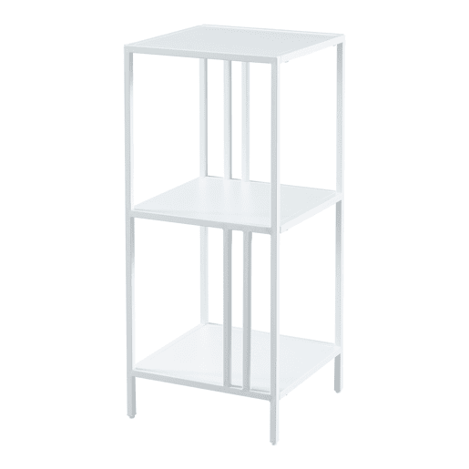 Estante de chão Kumlingede 3 níveis em aço de design industrial 80 x 35 x 35 cm - Branco en.casa