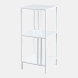 Estante de chão Kumlingede 3 nÃveis em aço de design industrial 80 x 35 x 35 cm - Branco en.casa