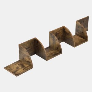 Estante de parede elegante - 123 x 19,5 x 19,5 cm - Nogueira mate - Design retro en.casa
