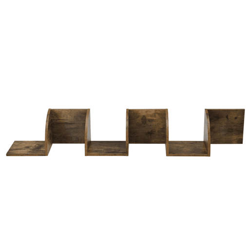 Estante de parede elegante - 123 x 19,5 x 19,5 cm - Nogueira mate - Design retro en.casa