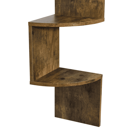 Estante de parede elegante - 123 x 19,5 x 19,5 cm - Nogueira mate - Design retro en.casa