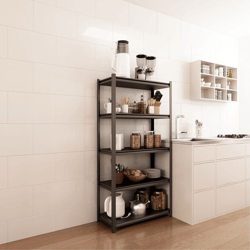 Prateleiras de aço Austrheimpara trabalhos pesados 183x90x40 cm - Preto  Prata en.casa
