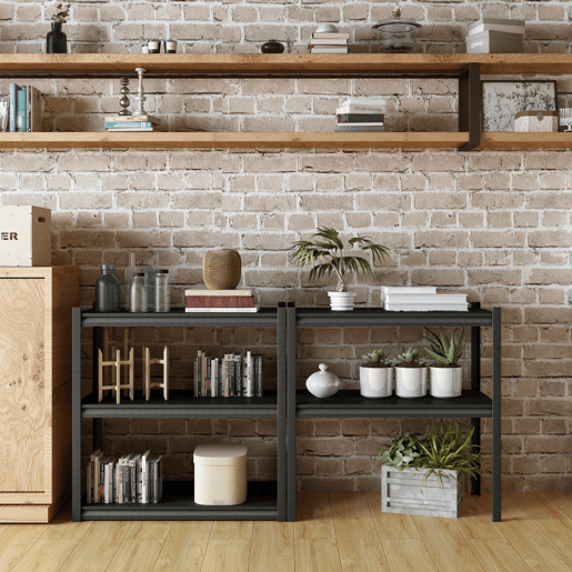 Prateleiras de aço Austrheimpara trabalhos pesados 183x90x40 cm - Preto  Prata en.casa