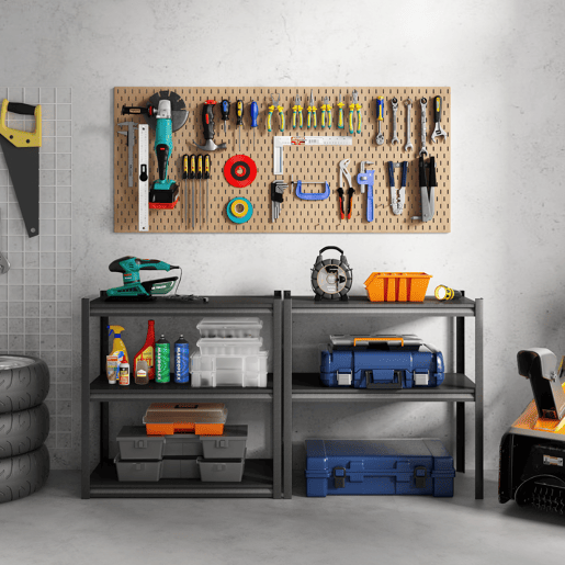 Prateleiras de aço Austrheimpara trabalhos pesados 183x90x40 cm - Preto  Prata en.casa
