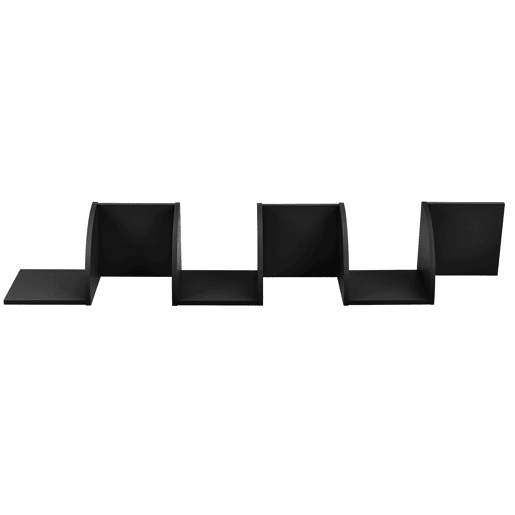 Estante de parede de design retro preta mate (123x19,5x19,5cm) en.casa