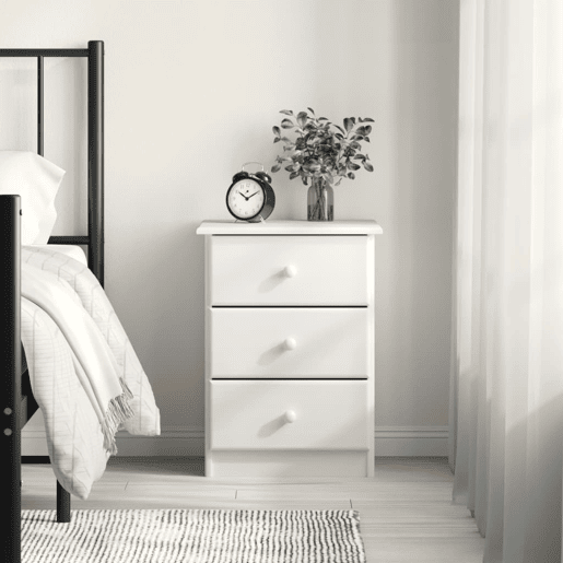 vidaXL Mesa de cabeceira ALTA 41x35x55,5 cm pinho maciço branco vidaXL Mesa de cabeceira ALTA 41x35x55,5 cm pinho maciço branco