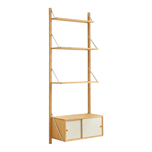 Estante de parede Tingvoll com 3 prateleiras 176x65x34cm - Bambu en.casa
