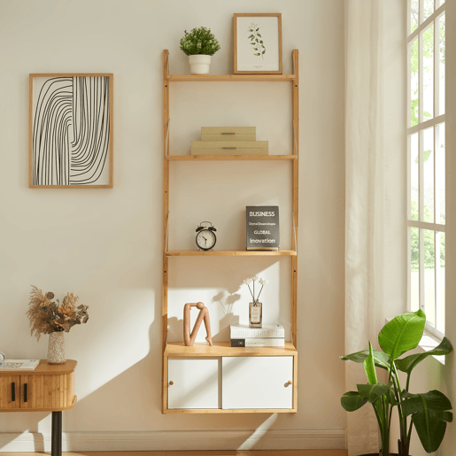 Estante de parede Tingvoll com 3 prateleiras 176x65x34cm - Bambu en.casa