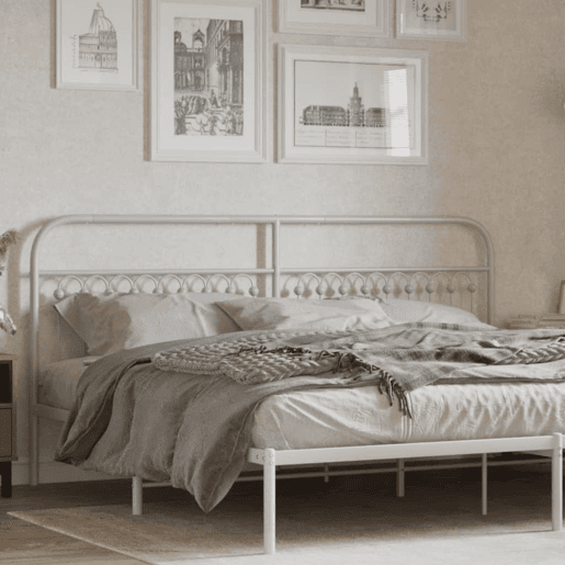 vidaXL Cabeceira de cama 200 cm metal branco
