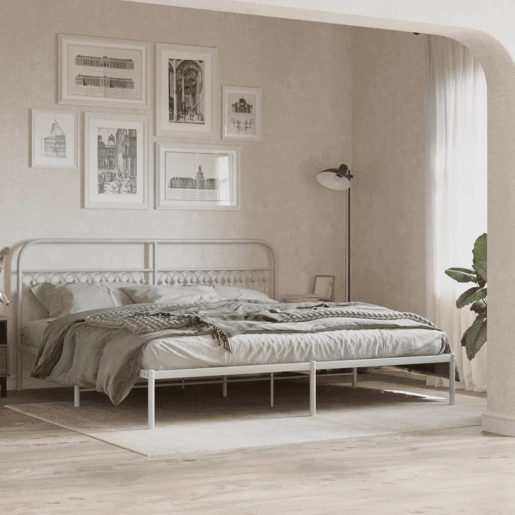 vidaXL Cabeceira de cama 200 cm metal branco