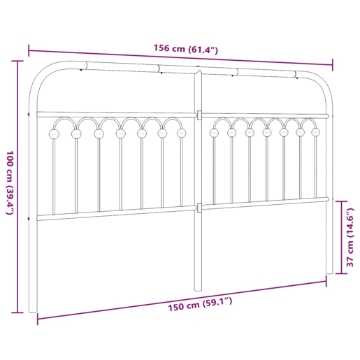 vidaXL Cabeceira de cama 150 cm metal branco vidaXL Cabeceira de cama 150 cm metal branco
