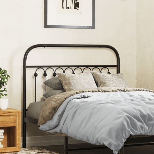 vidaXL Cabeceira de cama 100 cm metal preto vidaXL Cabeceira de cama 100 cm metal preto