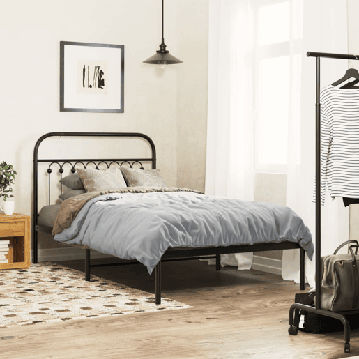 vidaXL Cabeceira de cama 100 cm metal preto vidaXL Cabeceira de cama 100 cm metal preto