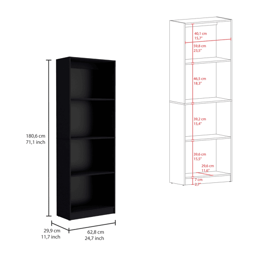 Fenix Premium Collection: Três Bibliotecas de Estilo Sofisticado, Estantes Resistentes e Grande Espaço de Organização