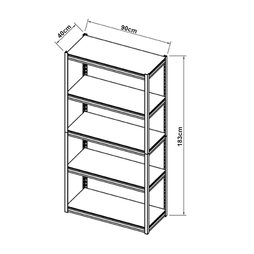 Estantes Austrheim em aço resistente 183x90x40 cm - Branco en.casa