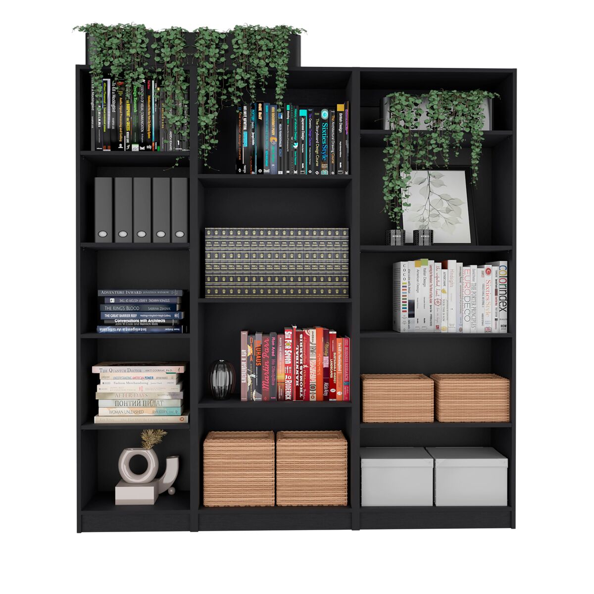 Set de estanteria de oficina home de 3 piezas en melamina