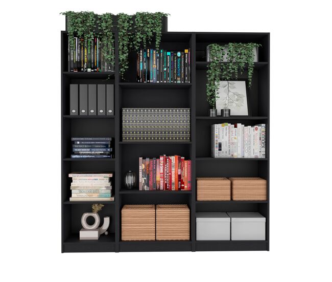 Combo de bibliotecas con diseño modular y estética moderna