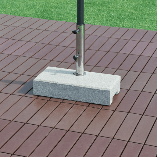 Suporte para guarda-sol Bomba granito retangular 45x22,5x9,5cm - Cinzento casa.pro