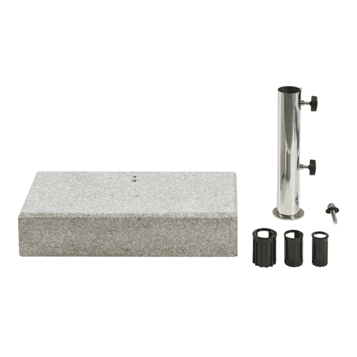 Suporte para guarda-sol Bomba granito retangular 45x22,5x9,5cm - Cinzento casa.pro