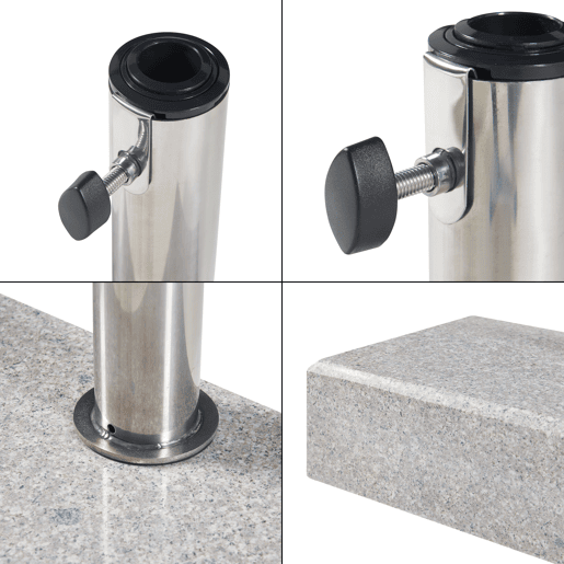 Suporte para guarda-sol Bomba granito retangular 45x22,5x9,5cm - Cinzento casa.pro