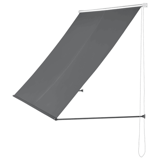 Toldo de aço extensível para terraço exterior Málaga 350 x 120 cm - Cinzento pro.tec