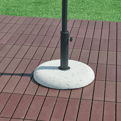 Suporte para guarda-sol Bitritto Circular Ø45 x 6 cm Betão - Aspeto Cascalho Branco casa.pro