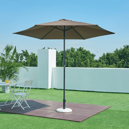 Suporte para guarda-sol Bitritto Circular Ø45 x 6 cm Betão - Aspeto Cascalho Branco casa.pro