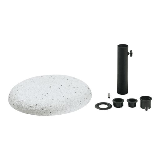 Suporte para guarda-sol Bitritto Circular Ø45 x 6 cm Betão - Aspeto Cascalho Branco casa.pro