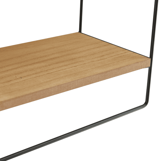 Estante de parede Skovbo 3 níveis aglomerado  metal 43 x 38 x 11 cm preto  madeira en.casa